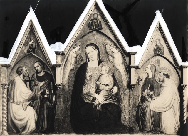 Anonimo — già HAARLEM, Museo Van Stolck. Maestro di Santa Verdiana: Madonna, Angeli e Santi — insieme